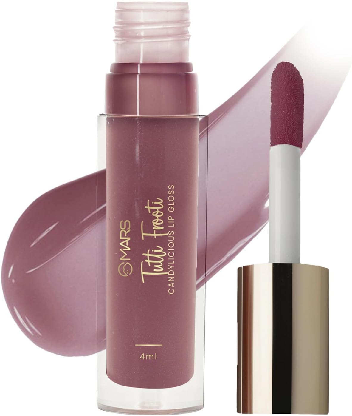 MARS Candylicious Sheer Lip Gloss for Women | Hydrating & High Shine | Lightweight | Non-Sticky | Enriched with Vitamin-E, Hyaluronic Acid & Avocado Ester (4.0ml) (02-TUTTI FROOTI)