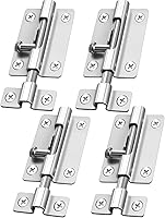 Vista 8 de Pestillos de bloqueo de puerta, paquete de 2 cerraduras de acero inoxidable grueso y resistente, cerradura de perno deslizante con acabado cepillado