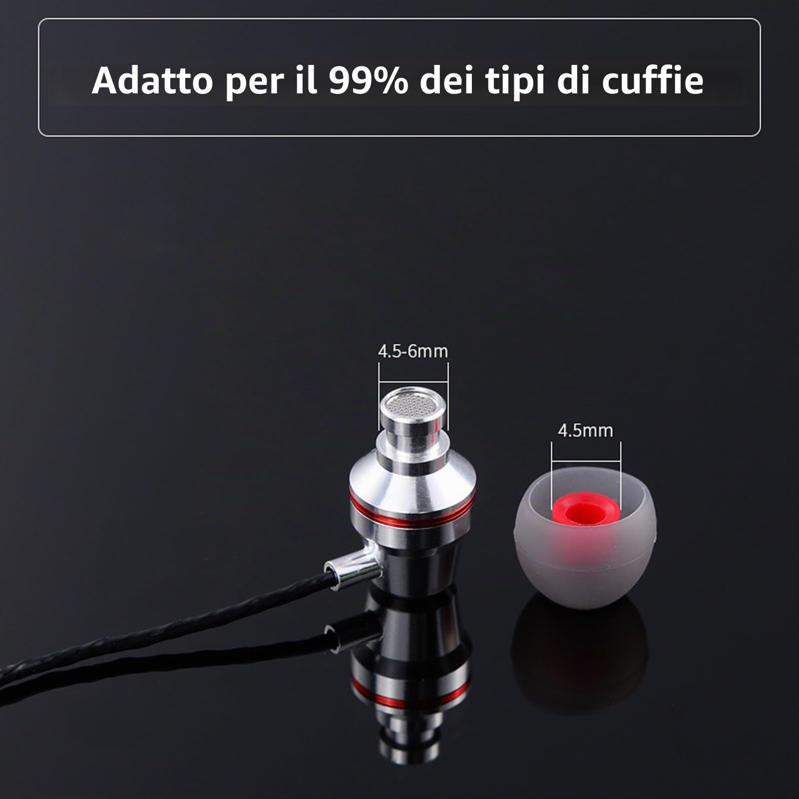Gommini auricolari sostitutivi 36 pezzi isolamento acustico comfort 3 colori S/M/L