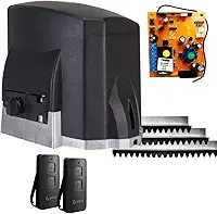 Kit Motor de Portão Eletrônico Deslizante Kdz Fit 1/4hp Garen 2 Controles 3 Metros de Cremalheira (220, Volts)