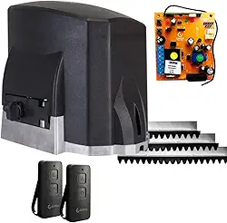 Kit Motor de Portão Eletrônico Deslizante Kdz Fit 1/4hp Garen 2 Controles 3 Metros de Cremalheira (220, Volts)