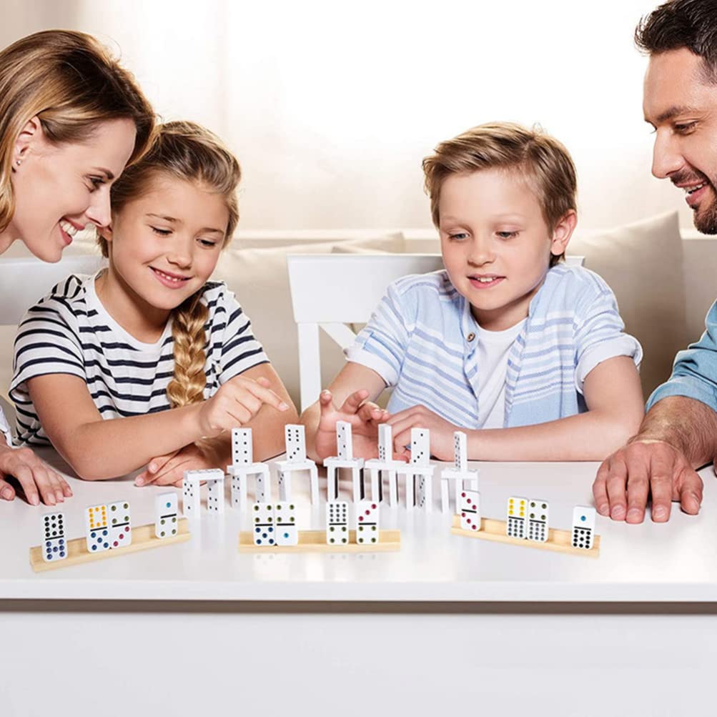 Supports En Bois Pour Dominos - Lot De 8 - Plateau Jeu Mexican Train - Porte-Lettres Alphabet