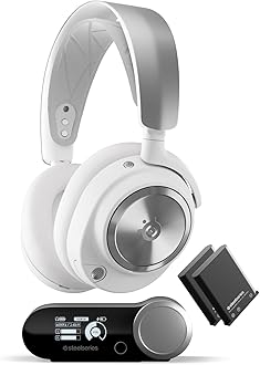 Arctis Nova Pro Wireless Multi-System Gaming Headset - Neodymium Magnetic Drivers - Active Noise Cancellation - Infinity Power System - ClearCast Gen 2Mic - PC, PS5, Switch, Mobile - White