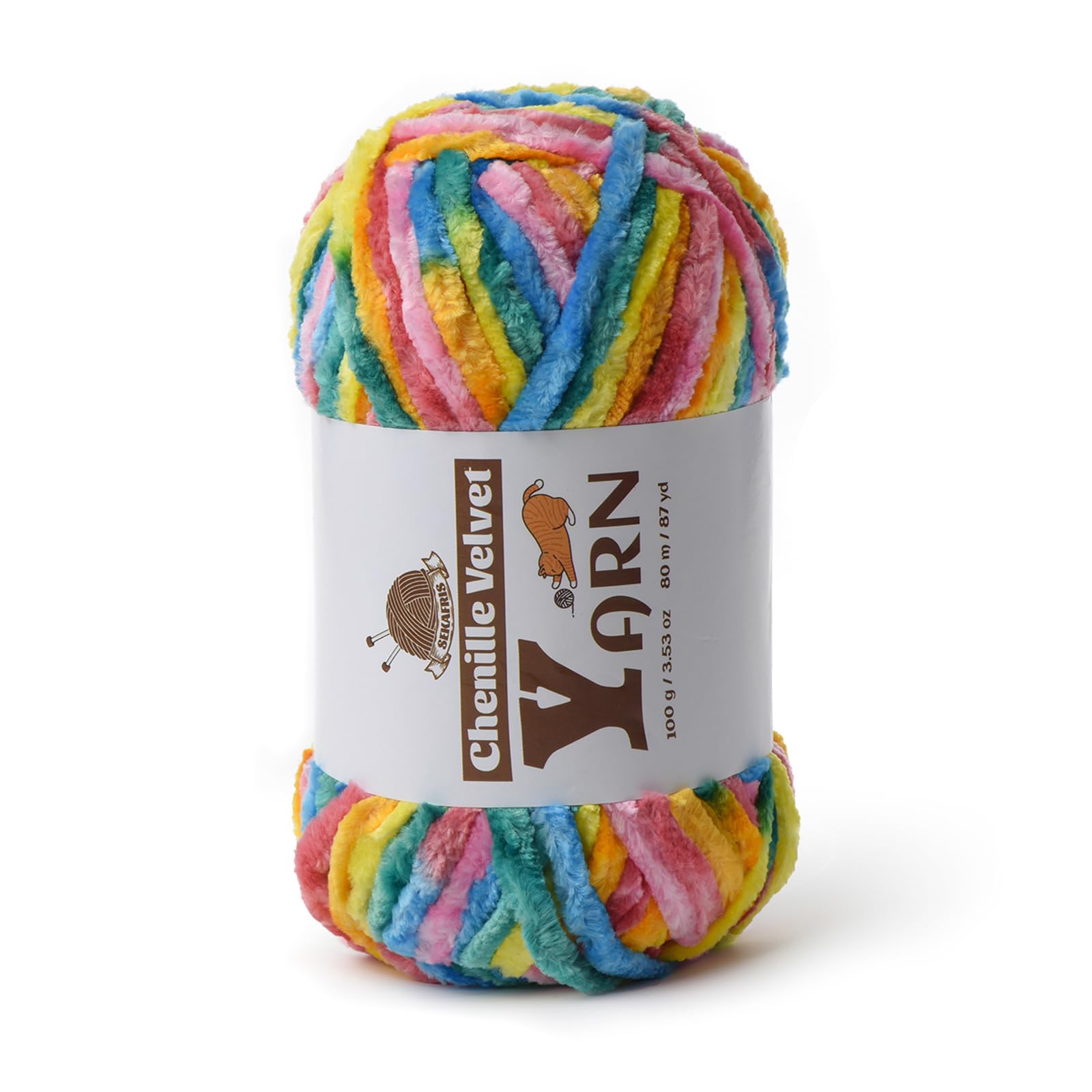 Chenille Crochet Neon Yarn 1 Pack