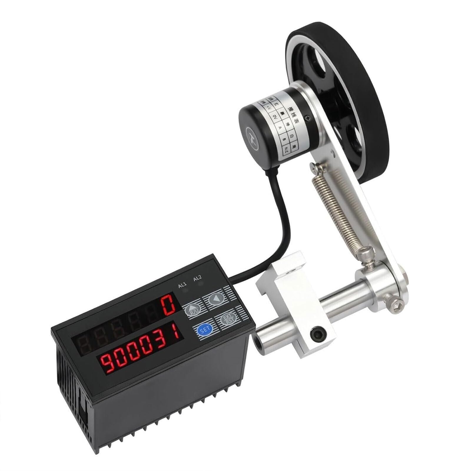 Eiwitany Digital Length Meter Counter with Encoder, Power-Off Memory, Perfect for Cable, Wire, Fishing Line - Accurate Roller Wheel Design