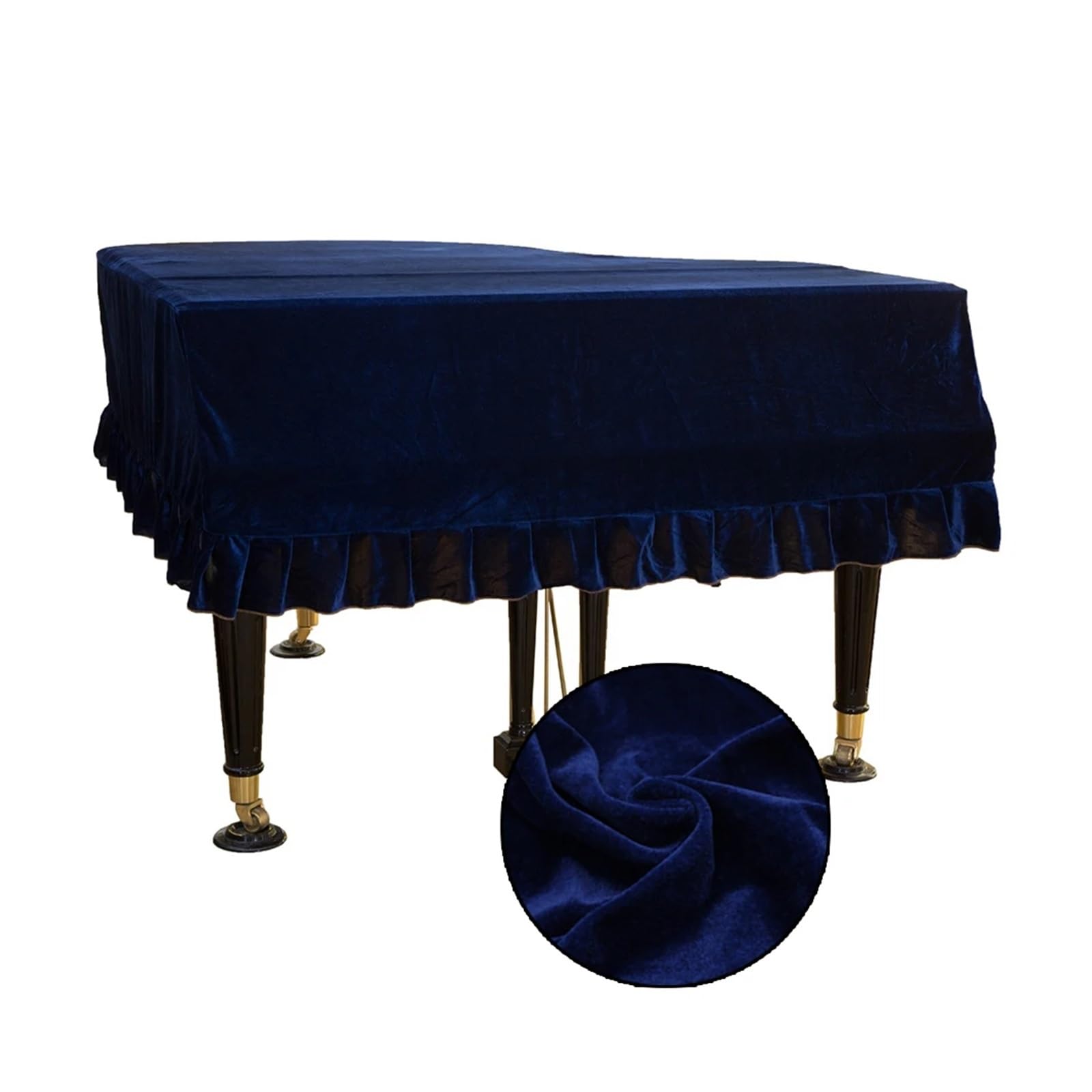 Copertura Per Pianoforte 1x Copertura antipolvere in velluto for pianoforte a coda, copertura completa for mobili, antigraffio, lavabile, accessori for strumenti(Blue,M)