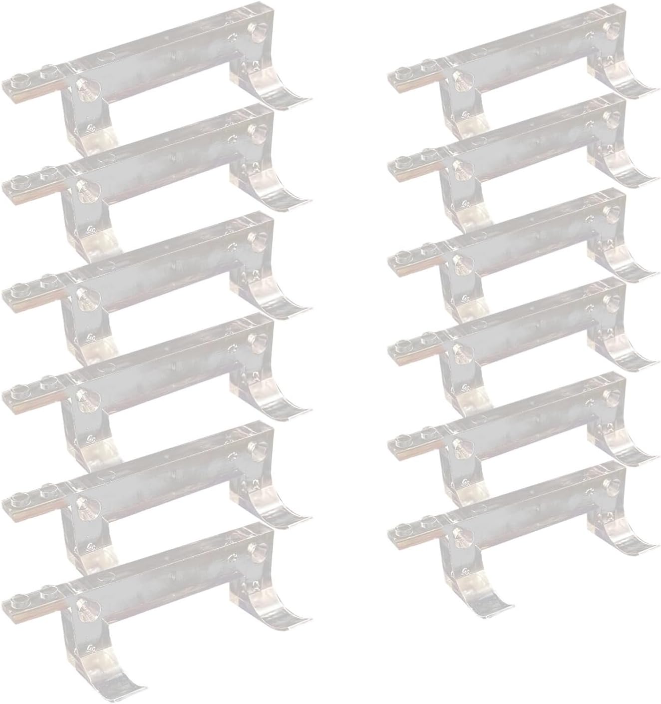 TEYOUYI Wall Mount for Any Lego Speed Champions Sets Wall Mount for Lego Speed of Champions with a Base for The Pilot,Wall Mount for Brick Cars and Figure 12pcs Transparent