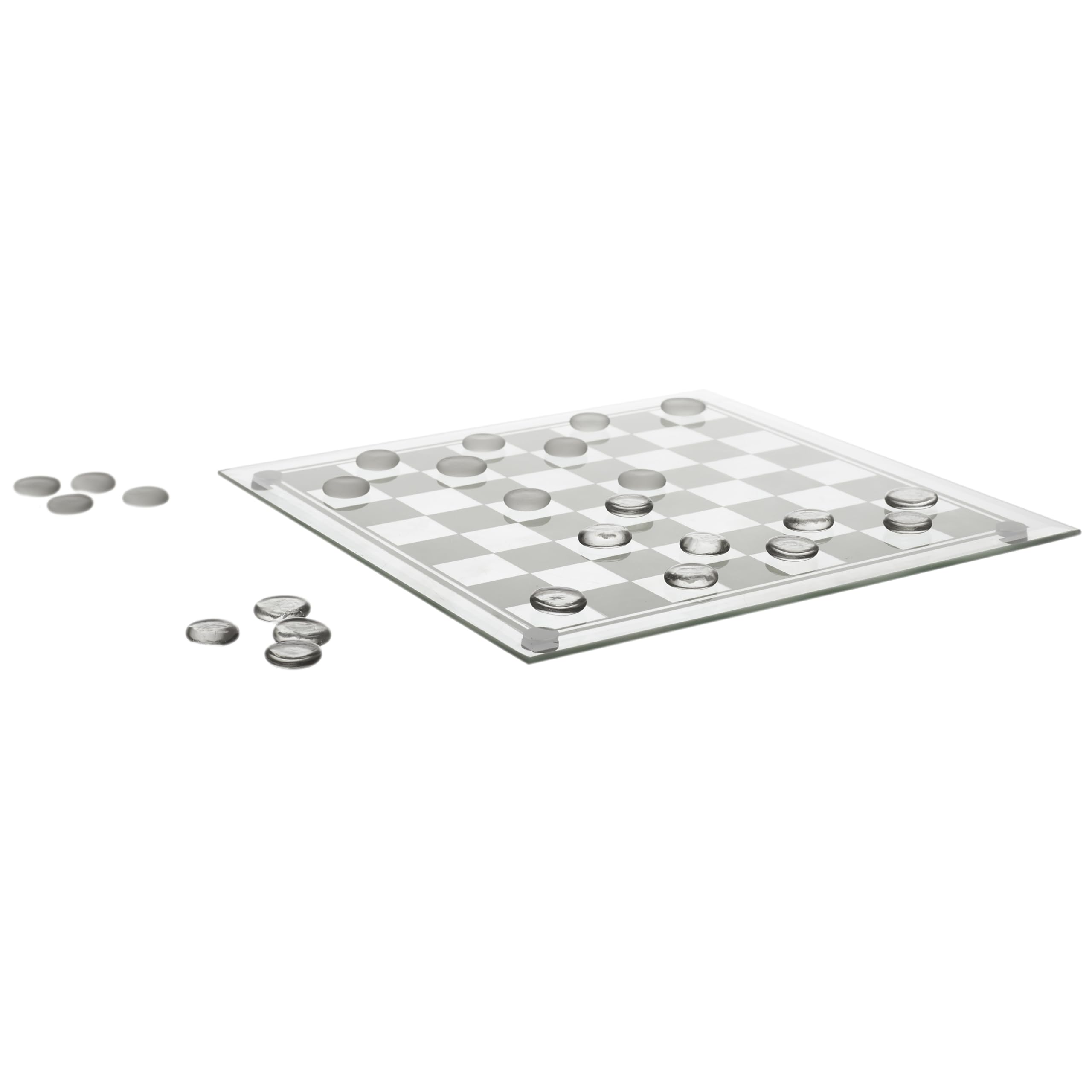 MISTER GADGET, MG3412, Game of Glass Checkers, Set of Ladies in Glass, White, Black, Moments of relaxation and appreciable aesthetics for board game lovers!