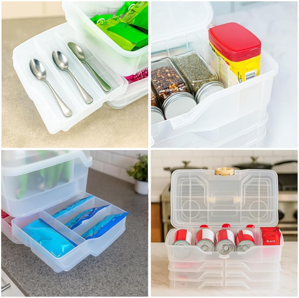 Best Kept | Kitchen Drawer Organizers | Plastic | Under Sink Organizer | Clear Bins For Organizing | Kitchen Storage Organization | Translucent White