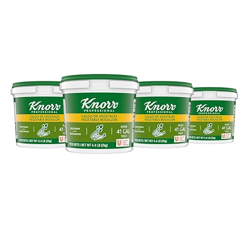 Knorr Caldo de verduras profesional, caldo vegetariano, 4.4 libras (paquete de 4), base granulada, caldo como base, adobo, potenciador del sabor,