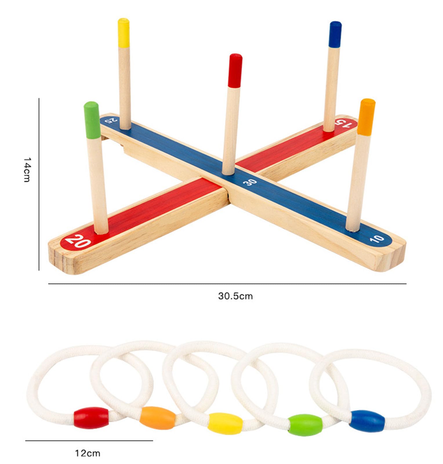 Set di Gioco di Lancio ad Anelli in Legno, Gioco di Lancio con Anelli per Interni ed Esterni con Segnapunti