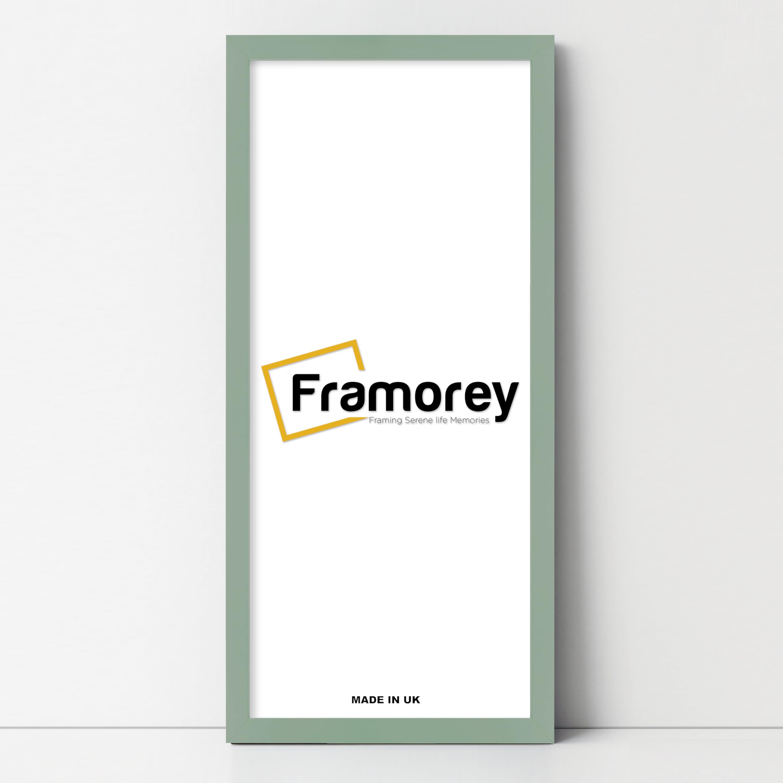 FRAMOREY Green Wood Effect Panorama Style Picture Frame, 16x9 Inch Size Wall Art Hanging Photo Frame, Home Decor