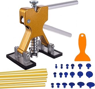 iHMeiju Paintless Car Dent Puller Kit, Dent Removal Kit Tool Car Dent Remover Auto Body Dent Repair Tool Kit Golden Lifter Dent Repair Puller for Car Body, Motorcycle, Refrigerator.