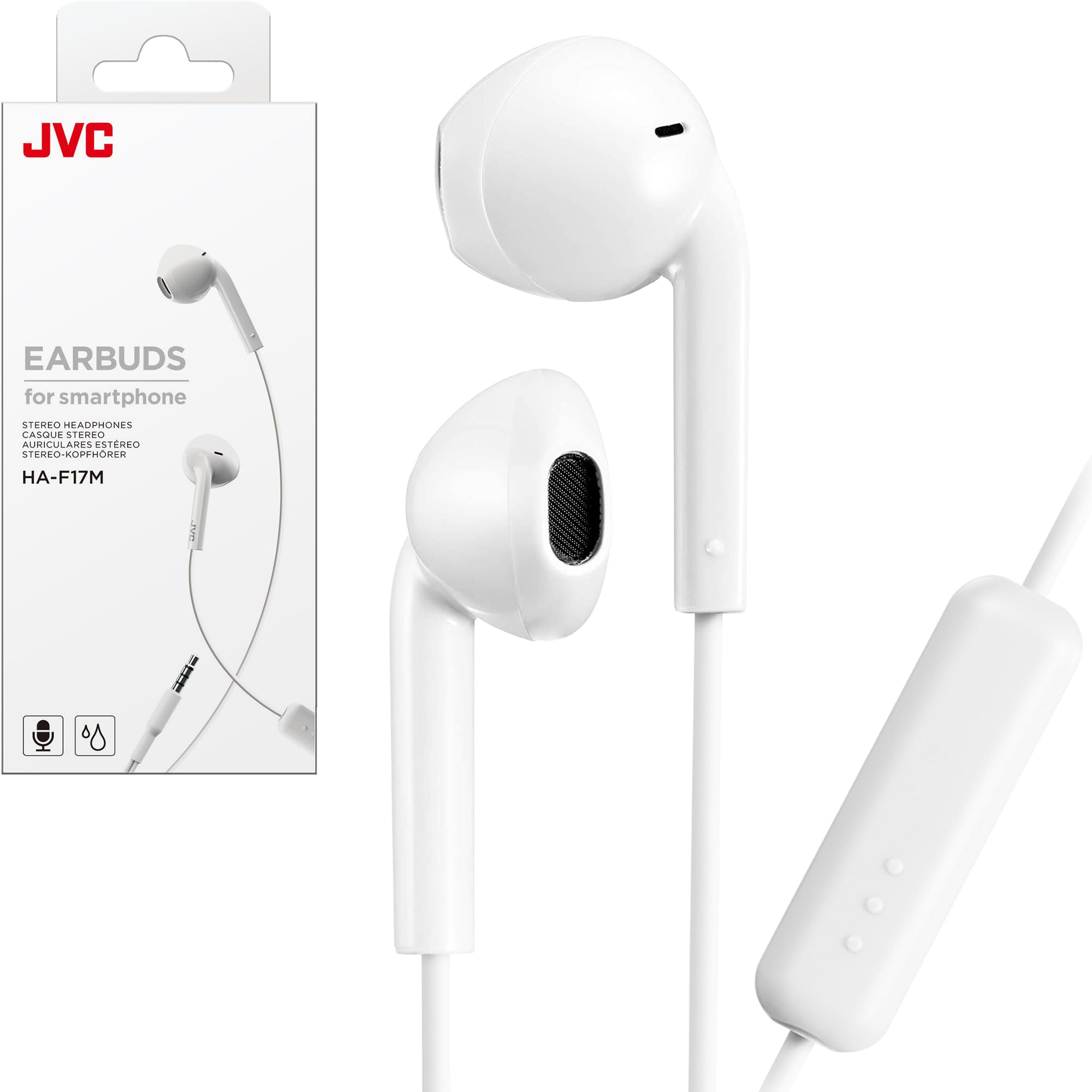 Amazon.com: JVC HAF17MW Earbud Headphones with Mic and Remote