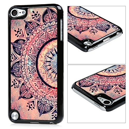 iPod Touch 5 Case, Touch 6 Case, MOLLYCOOCLE Flower Totem for Girls Frame Soft Flexible TPU Hard PC Bumper Back Shell Protective Cover for iPod Touch 5/6