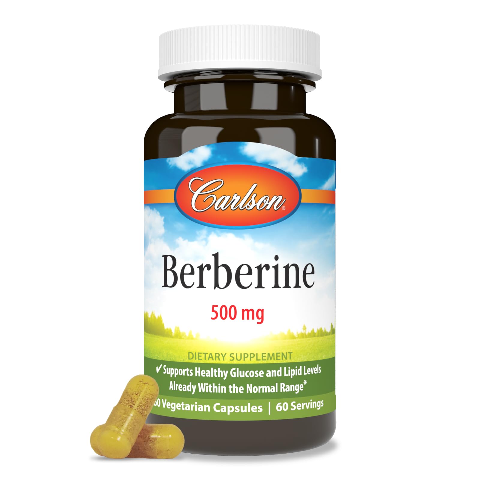Amazon.com: Carlson Berberine, Plant-Based, Sustainably Sourced from The  Barberry Bush, Lipid Support, 60 Vegetarian Capsules : Health & Household