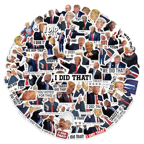 Tariffs I Did That Tr××p Stickers 55Pcs - Anti Tr××p Stickers FDT Tr××p Waterproof Vinyl Self-Adhesive Decals - Easy Stick Removeable for Cars Goods Shelves Gas Stations Bumper Window Water Bottles