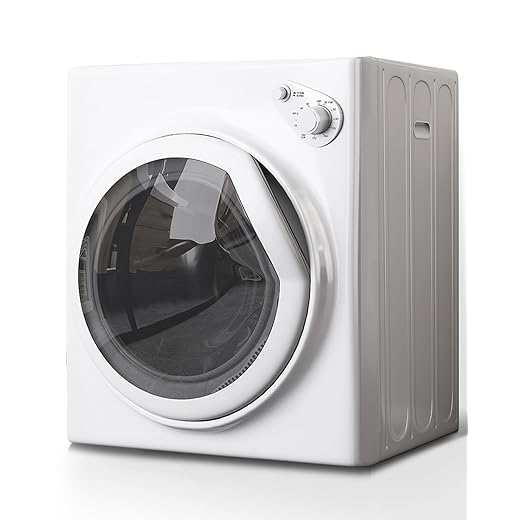 TABU 3.5 Cu. Ft Compact Dryer, 1500W 110V Portable Clothes Dryer with Stainless Steel Tub, 13.2 lbs Front Load Electric Dryer with 4 Automatic Drying Mode, Ideal for Home, Apartment, RV, White