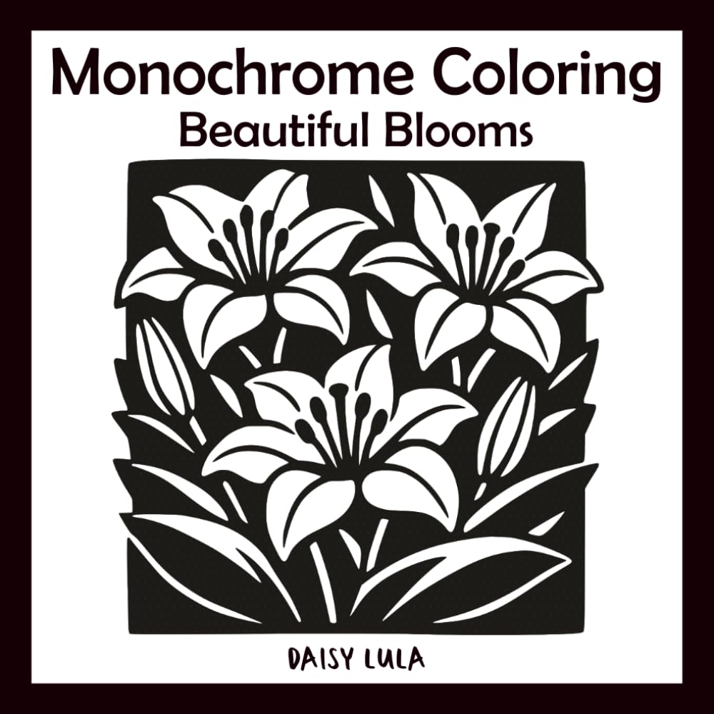 Monochrome Coloring: Beautiful Blooms