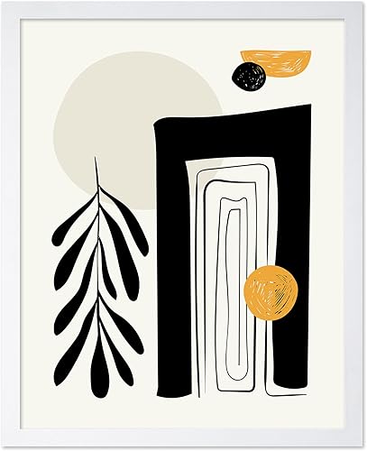 Miniatura 11 de Monem Art - Póster abstracto, impresión de dibujo de línea retro, arte moderno, arte negro y amarillo, arte moderno, arte bohemio elegante, arte Sin