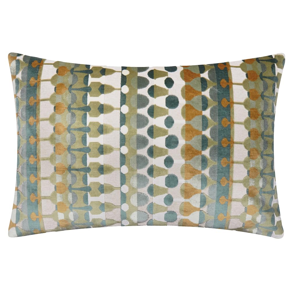 furn. Metro Abstract Cushion Cover โ Geometric Velvet Jacquard Decorative Case (Green โ 40x60cm) โ image 1