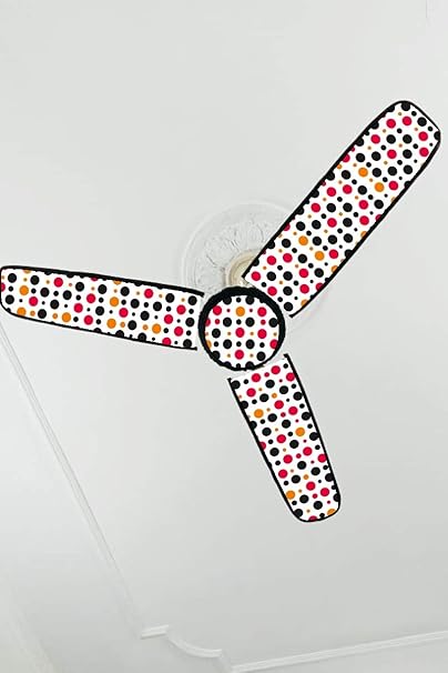 YUKU PVC Waterproof Three Blend Ceiling Fan Blade Covers, 19.5X 6-inch, (Red)