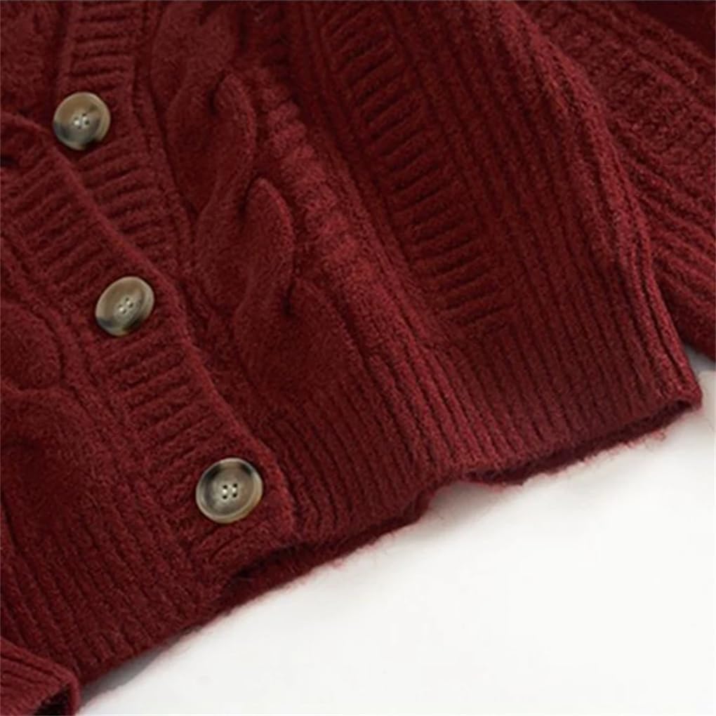 Women Solid Color V Neck Single Breasted Long Sleeve Crop Top Wild Sweater Clothing Street