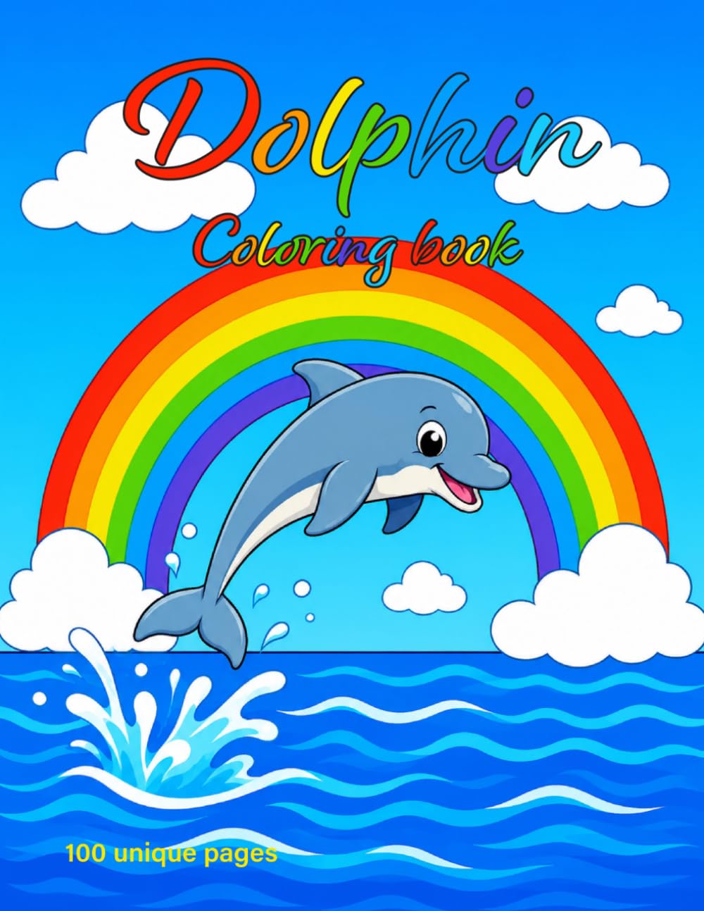Dolphin Coloring Book for Kids Ages 4–8: 100 Fun and Easy Ocean Animal Coloring Pages with Cute Dolphins, Sea Creatures, Coral Reefs, and Underwater Adventures