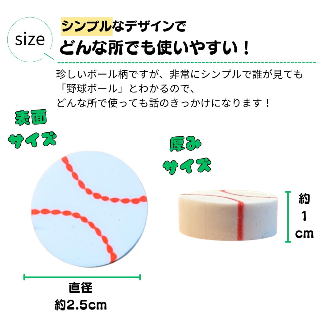 Amazon | 野球 グラシアス コイン型消しゴム(野球ボール5個セット