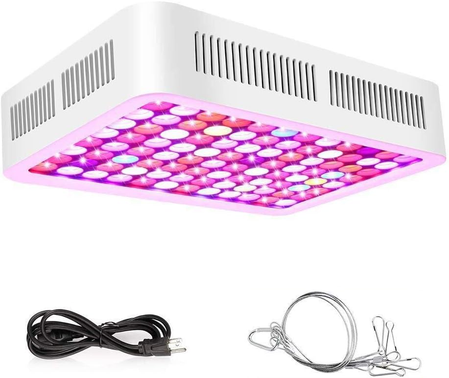 Roleadro Plant Grow Light, 600W LED Grow Light Full Spectrum Plant Light Dual-Chip Growing Lamp with ON/Off Switch,Daisy Chain for Hydroponic Indoor Plants Veg and Flower (only 110V)