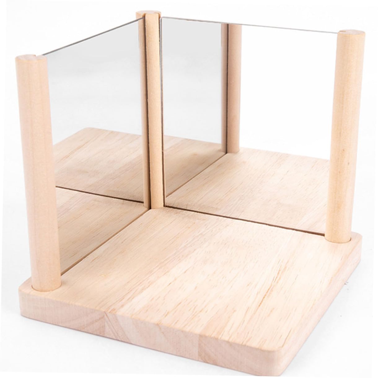 Giocattolo Educativo Blocchi Specchio in Legno e Vetro per Ragazzo Ragazza, Stimola Pensiero Spaziale Geometrico e Creatività, Regalo per Compleanno o Festa