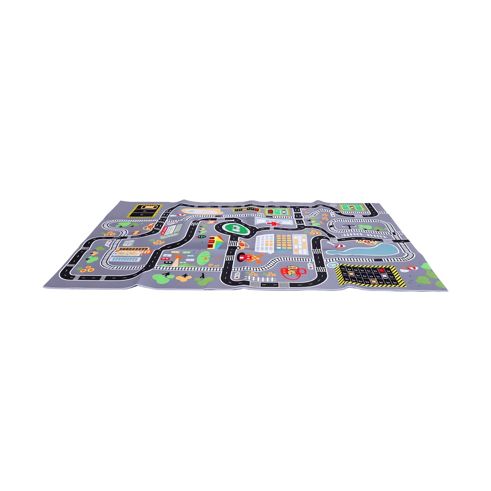 Tapis éducatif City Road Tapis de Jeu en Velours Doux pour Enfants 55,12 X 78,74 Pouces Aire de Jeu Intérieure (Style 3)