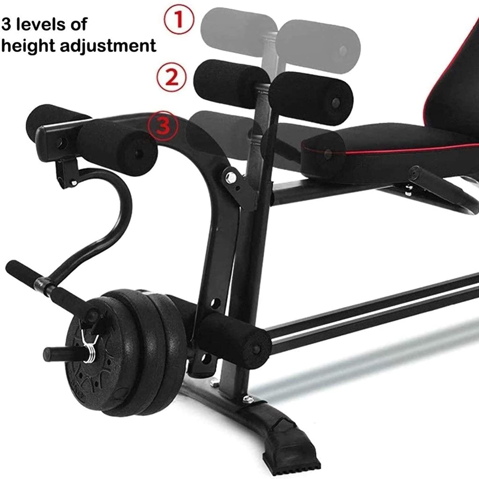 ISolay Verstellbares Gewichtheberbett mit 5-stufig Verstellbarer Bauchbank, Sit-Up-Fitness, Hantelbank, Taillenbank, Bank für Gewichtheben und Heimtraining, Belastung 300 kg