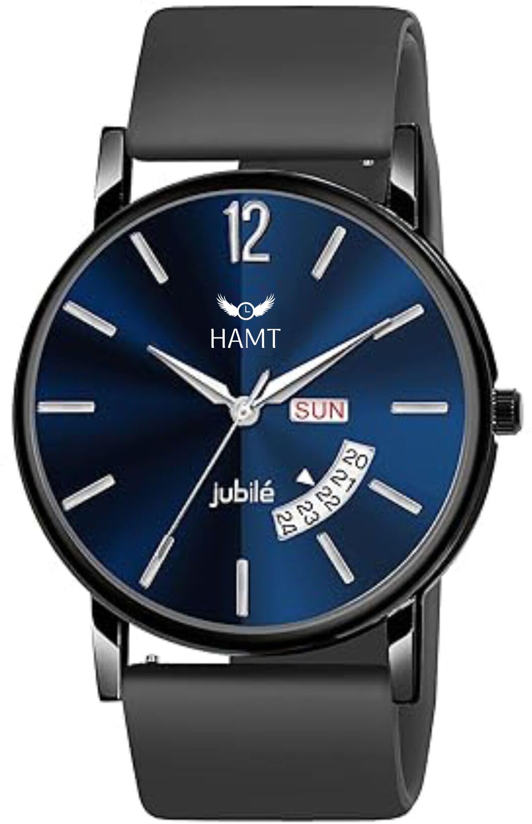 hamt Silicon Strap Day and Date Display Analog Watch - for Men HT-GR411-BLU-GRY (B0C1ZQQ5P1) Amazon Price History, Amazon Price Tracker