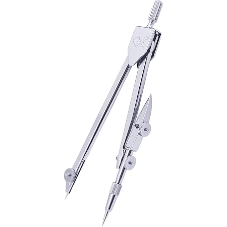 Amazon Jimjis コンパス 製図用 シャープ 学用品 作図ツール 幾何学 中学生 小学生 文房具 両針 小型 スクールコンパス オフィス用品 クリアケース付 替芯付 金属製 シルバー コンパス 文房具 オフィス用品