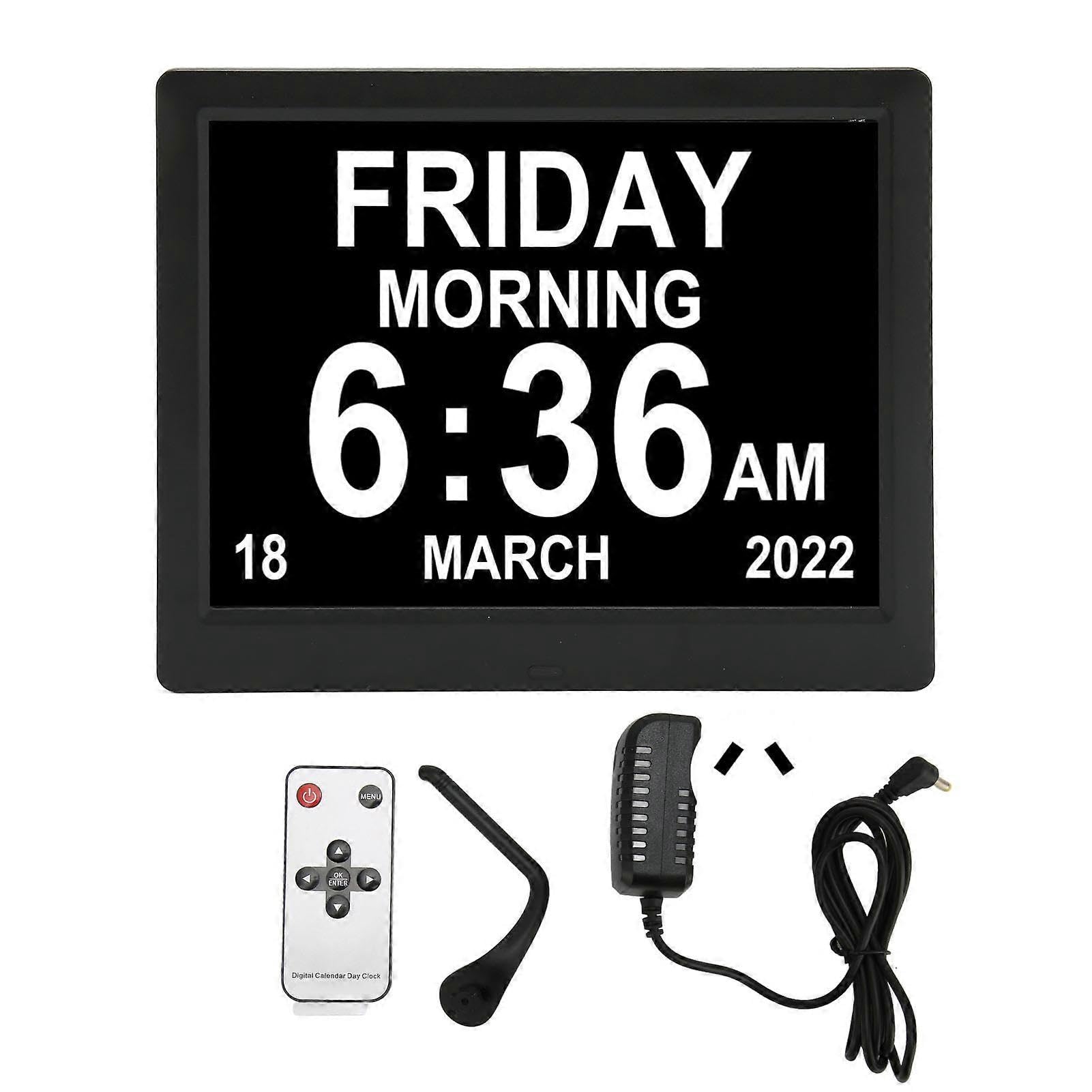 JOYHAPPST 8.7inch Digital Day Calendar Clock Auto Dimming Large Display Medication Reminders Dementia Calendar Clocks 110?240V AU Plug