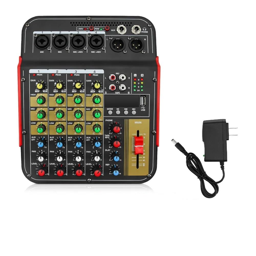 Consola mezcladora de 6 canales, consola mezcladora de sonido for DJ, for estudio de grabación de fiestas al aire libre