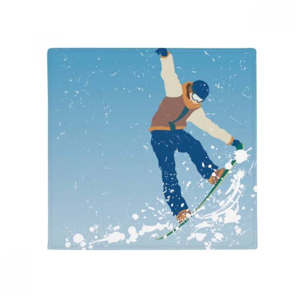 Tapis ski saut cadeau original 60x60cm pour passionnés de montagne