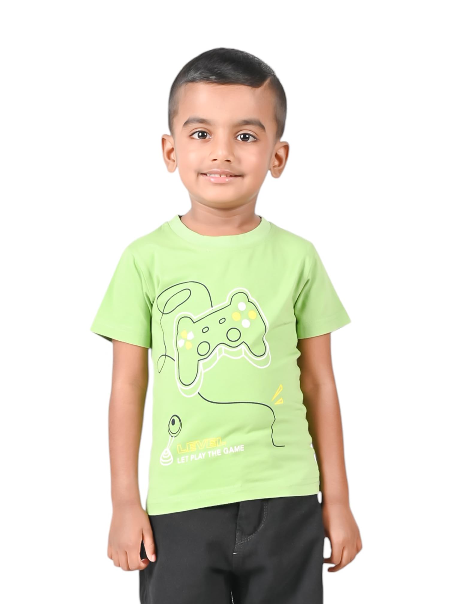 Buy Zyrix Boys Light Green Half Sleeve Round Neck Digital Printed