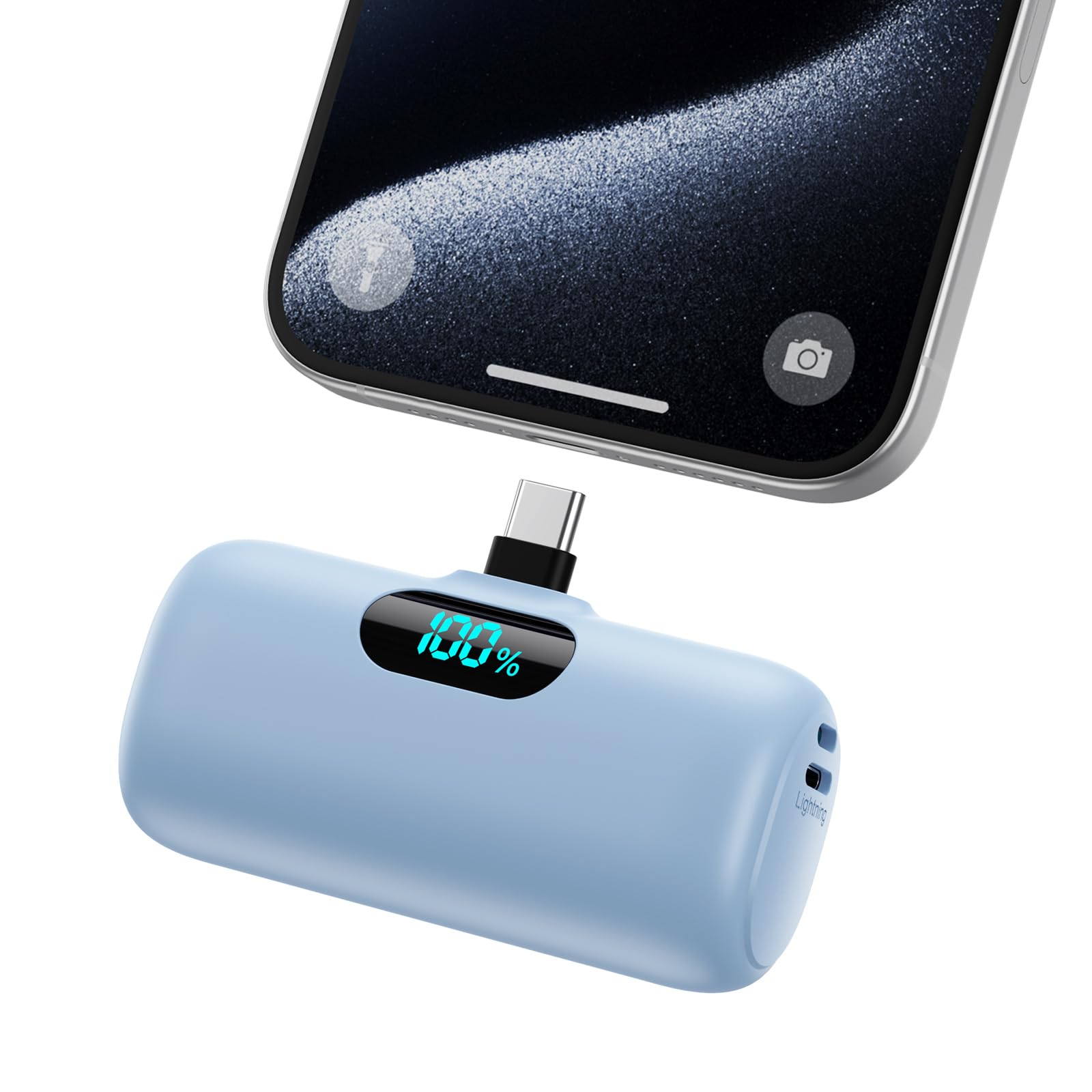 Mini Portable Charger USB C Power Bank,Upgraded 5000mAh PD Fast Charging Battery Pack Built-in USB-C Connector Travel Essential for iPhone17/17Pro/17Pro Max/Air/16 Plus/16Pro Max/15 Series,Android etc