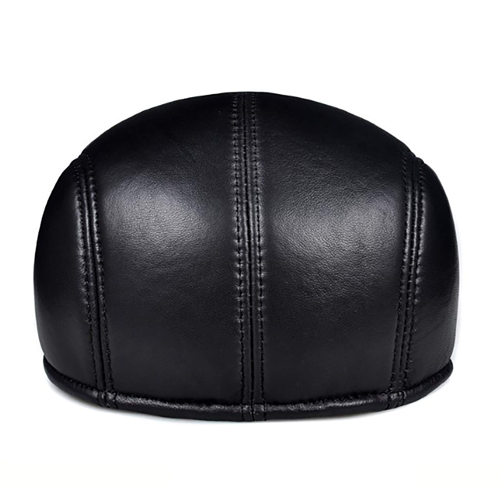 G&F Berretti Uomini Pelle Cappello Pelle Pecora Tenere Caldo Cappellino Cotone per Anziani 54-62 Cm Inverno