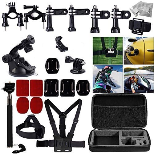 33 in 1 Accessories Set for GoPro Hero 4 Hero 3+ Hero 3 Hero 2 and GoPro hero Camera: Telescoping Handheld Monopod + Chest Harness + Head Strap + Wrist Strap + Suction Cup etc