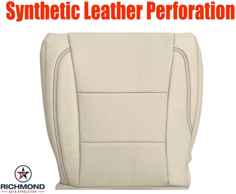 Richmond Auto Upholstery - Driver Side Bottom Compatible with 2013-2018 Toyota Avalon Limited, Replacement Perforated Synthetic Leather Seat Cover, Tan Perforated