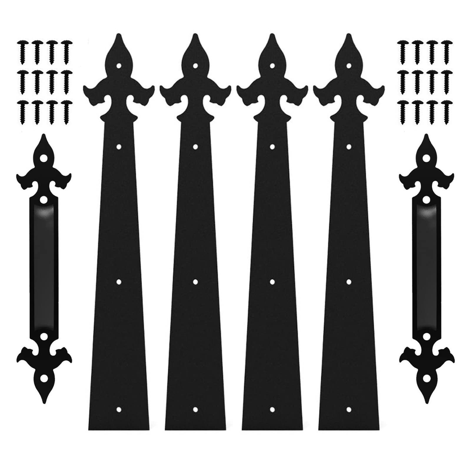 Shundeed One Color 6Pcs/Set Garage Door Handle Hinges, Decorative Garage Door Hardware Kit For Garage Door Barn Door Hardware