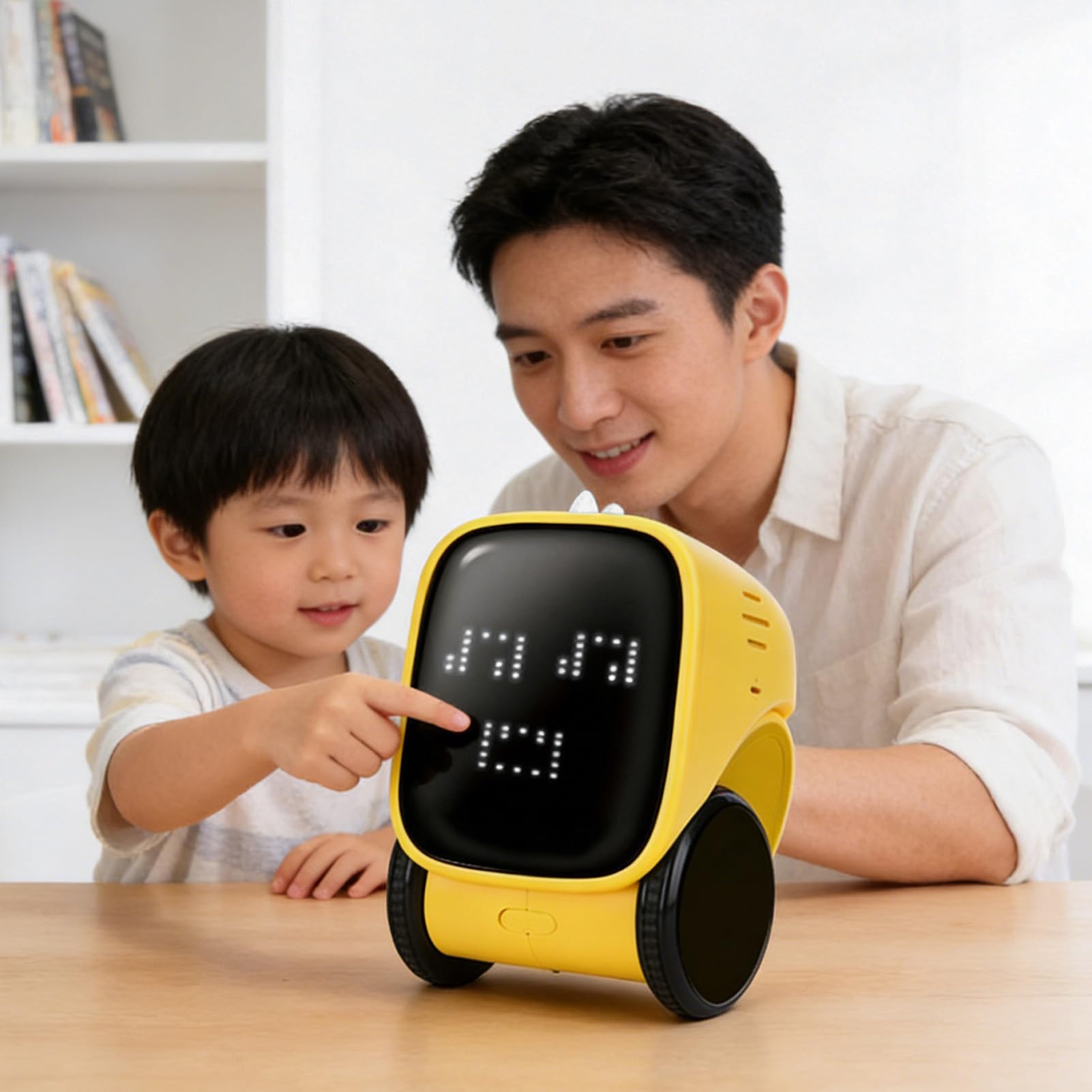Robots de Juguete para niños, Robots Inteligentes interactivos Recargables, máquina de Cuentos táctil con función de programación y Control Remoto. (Yellow)