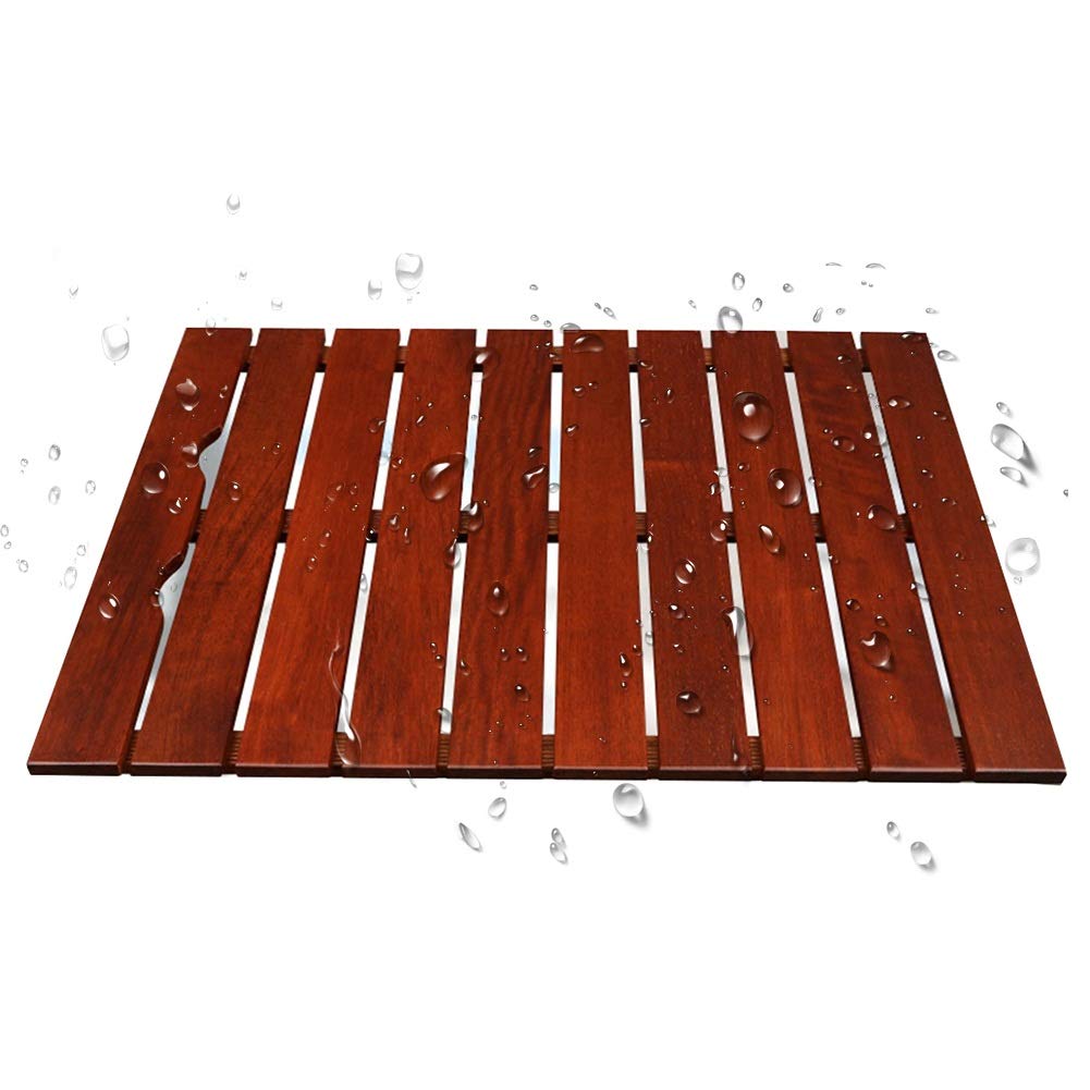 Tapis de salle de bain bambou naturel idéal pour balcon et intérieur