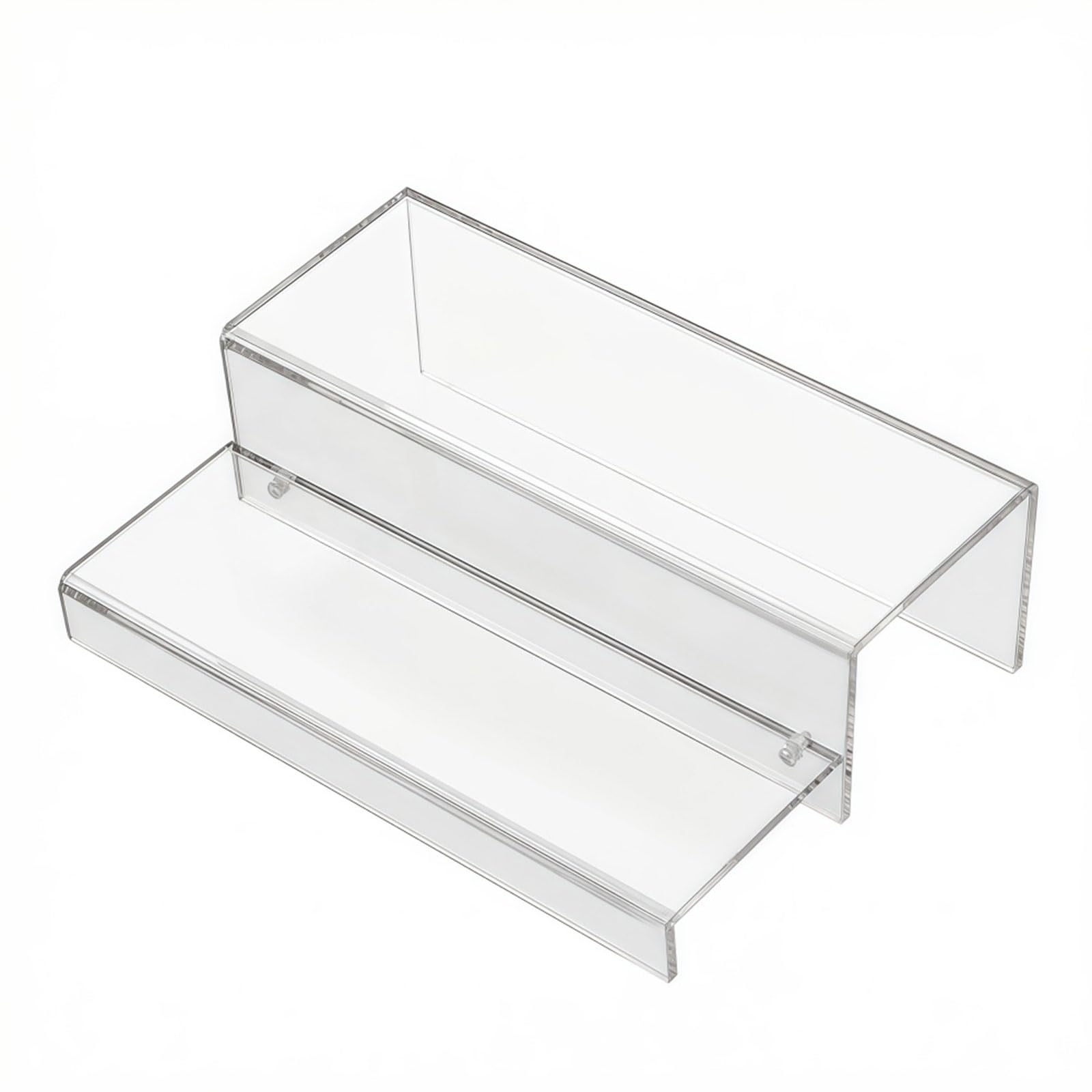 Ekoama 2 Tiers Acrylic Wine Bottle Display Stand For Perfumes And Collectibles With Sturdy Base
