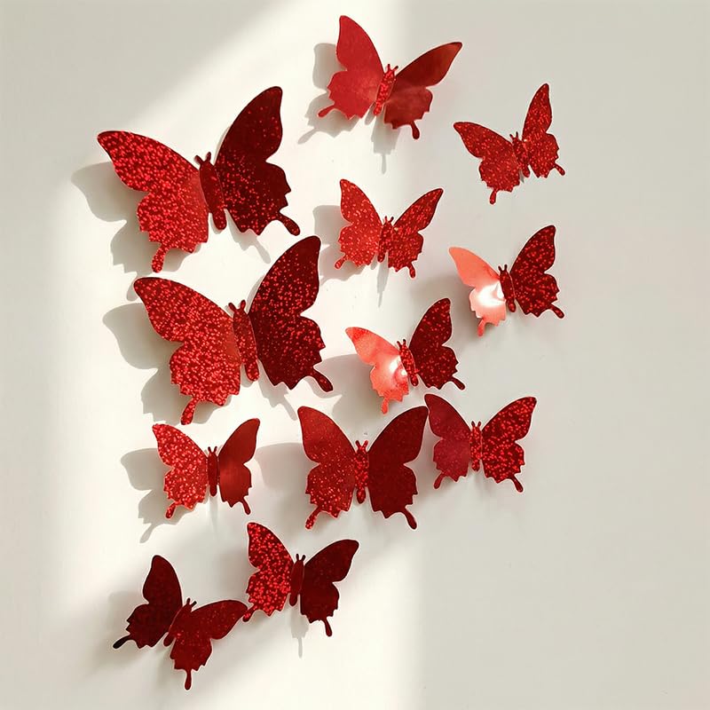 12 vinilos 3D mariposas adhesivas decorativas