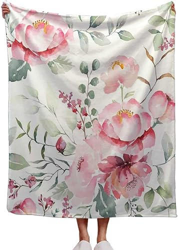 Cobijas para Invierno - Cobijas para Invierno - Manta de felpa con diseño de flores frescas y hojas de pájaros, decoración de habitación, 40 x 60