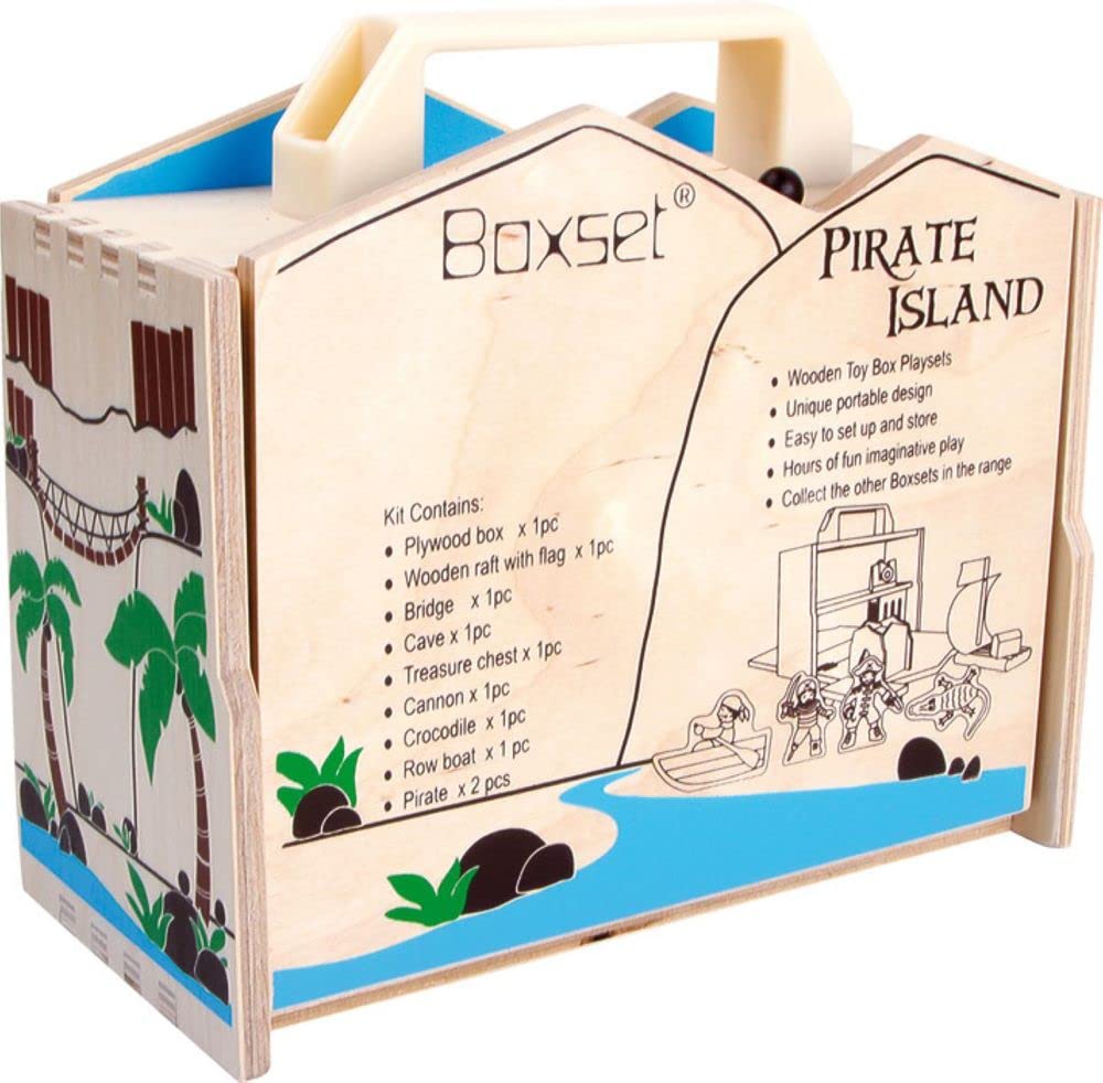small foot Pirateninsel im Koffer, Spielset für Kinder, aus Holz, inkl. Spielfiguren, ab 3 Jahren. Art-Nr. 9541
